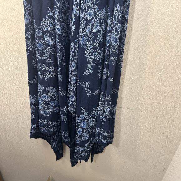 Bila Floral Gauze Maxi Long Dress Women S Handkerchief‎ Hem Boho Hippie Smocked - Picture 5 of 10